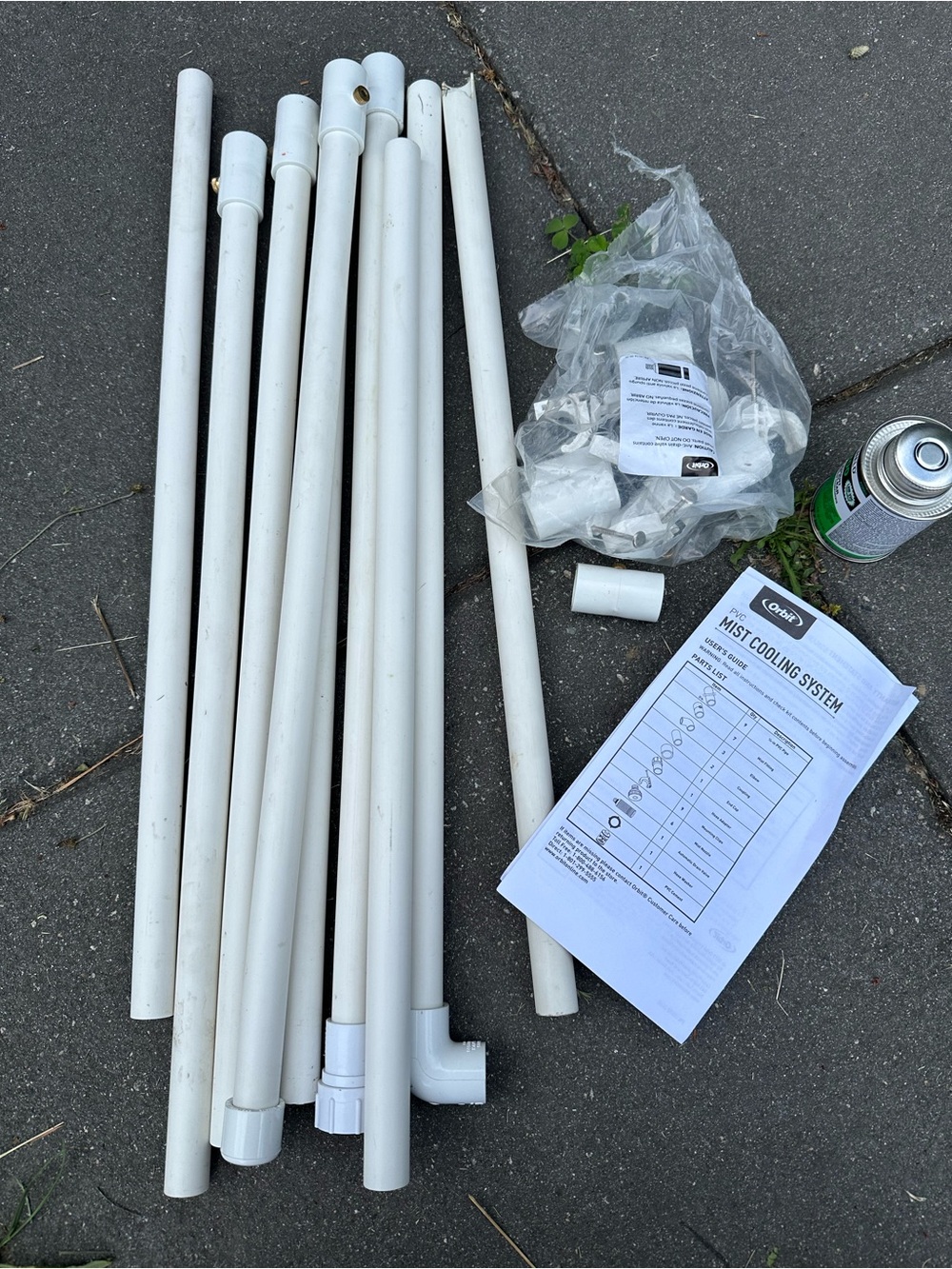 Outdoor Mist Cooling System PVC Pole Set - White